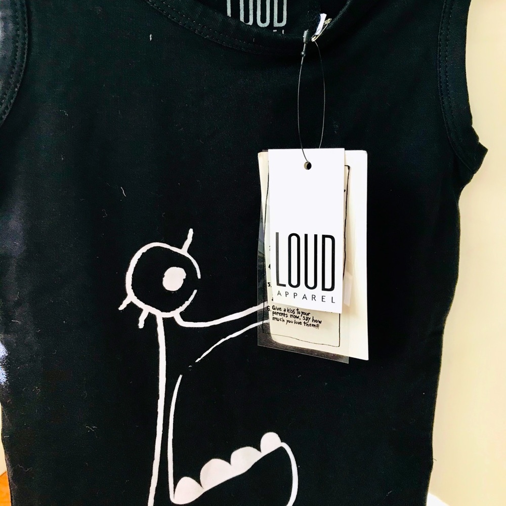 BNWT Loud Baby Onesie Black size 12-18 M
